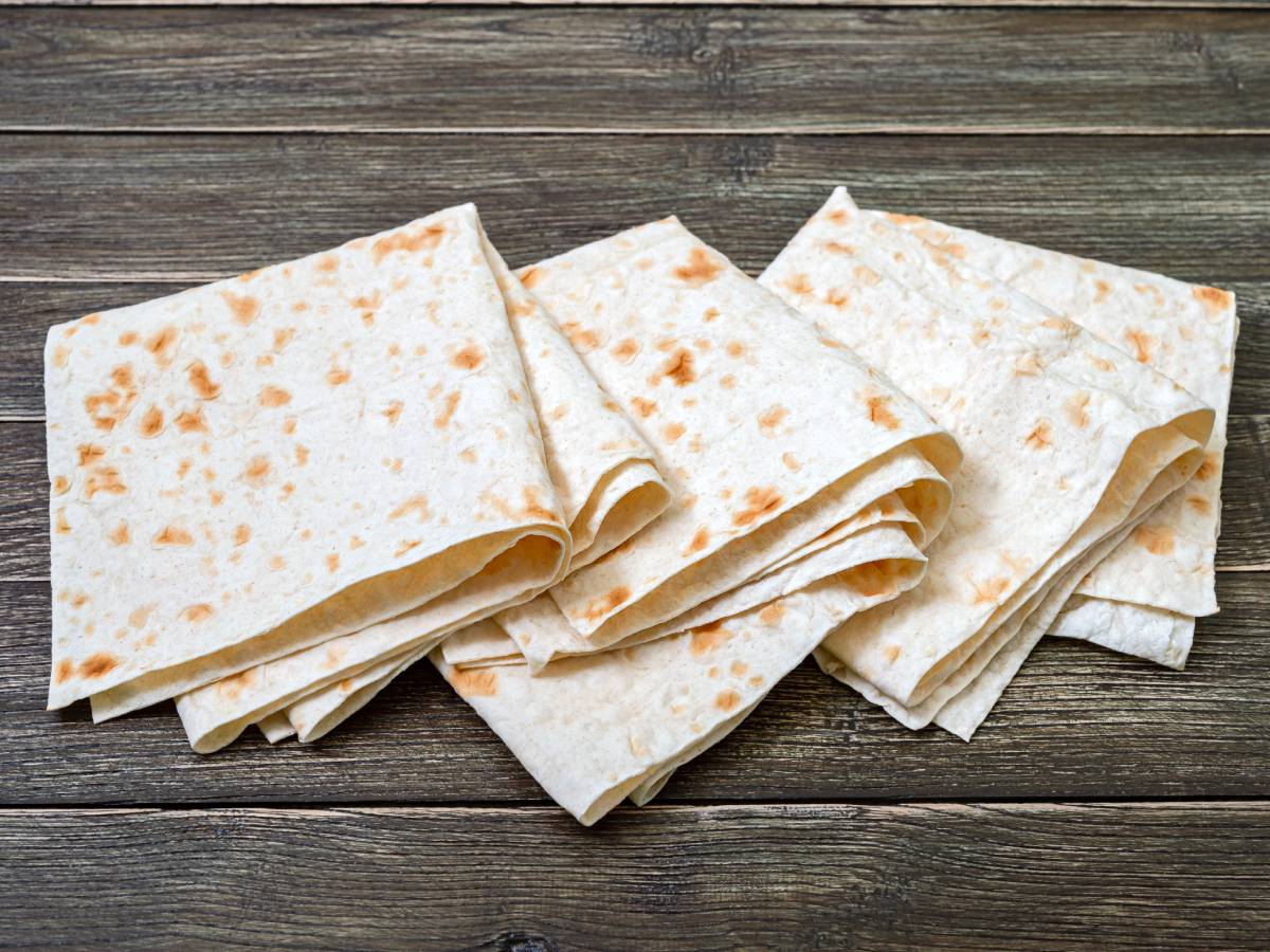 Freshly baked Armenian flat bread lavash